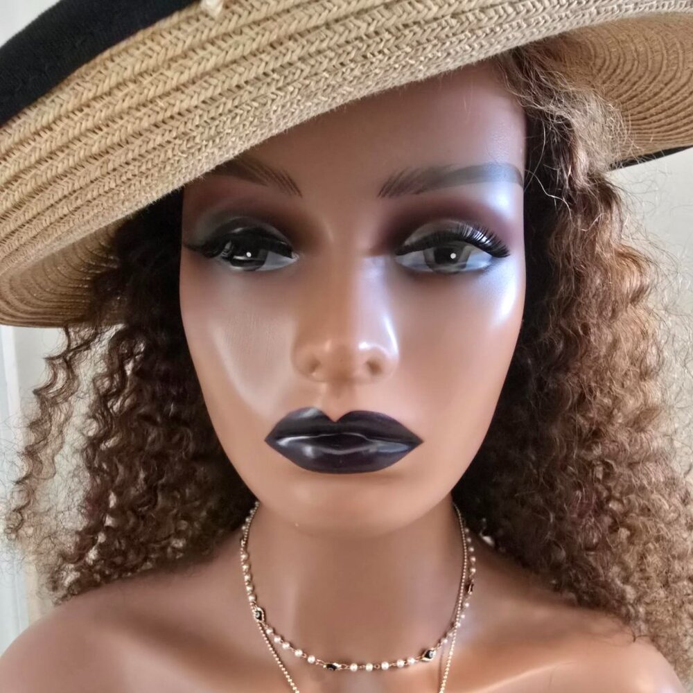 Brand New Mannequin Head (Brown) - (1 or both eyelashes detached)